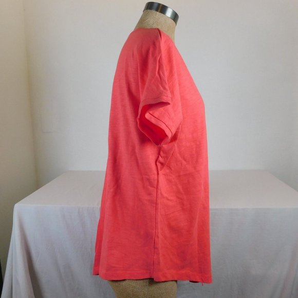 Suzanne Betro Women Appliqued Shirt Top Blouse Plus Size 1X Orange/Pink Color - Picture 6 of 10